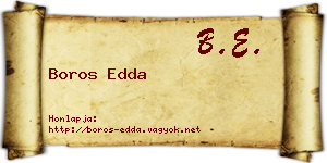 Boros Edda névjegykártya